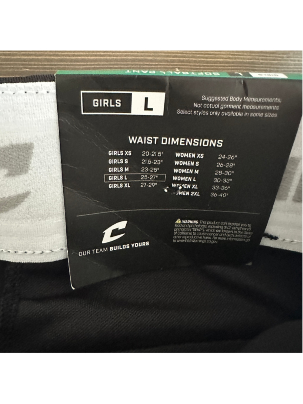 Champro Girls Fastpitch Softball Pants Large Black NWT 25-27" Waist - Picture 2 of 4